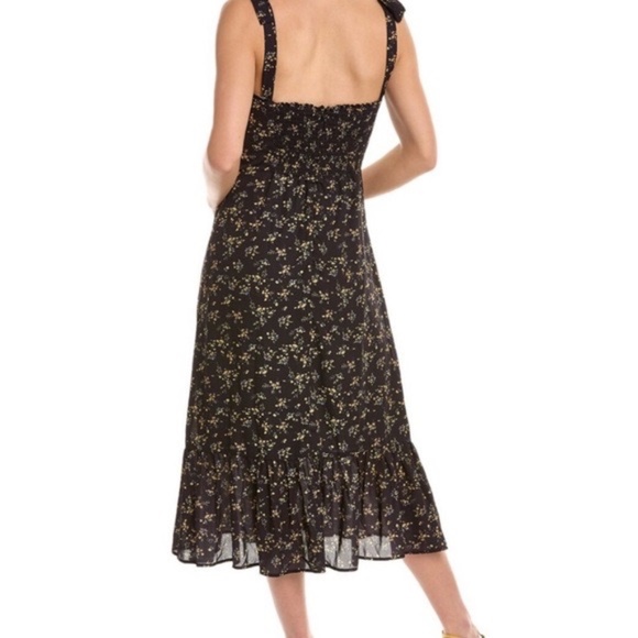 Anthropologie Black Floral Midi Dress - Picture 2 of 11